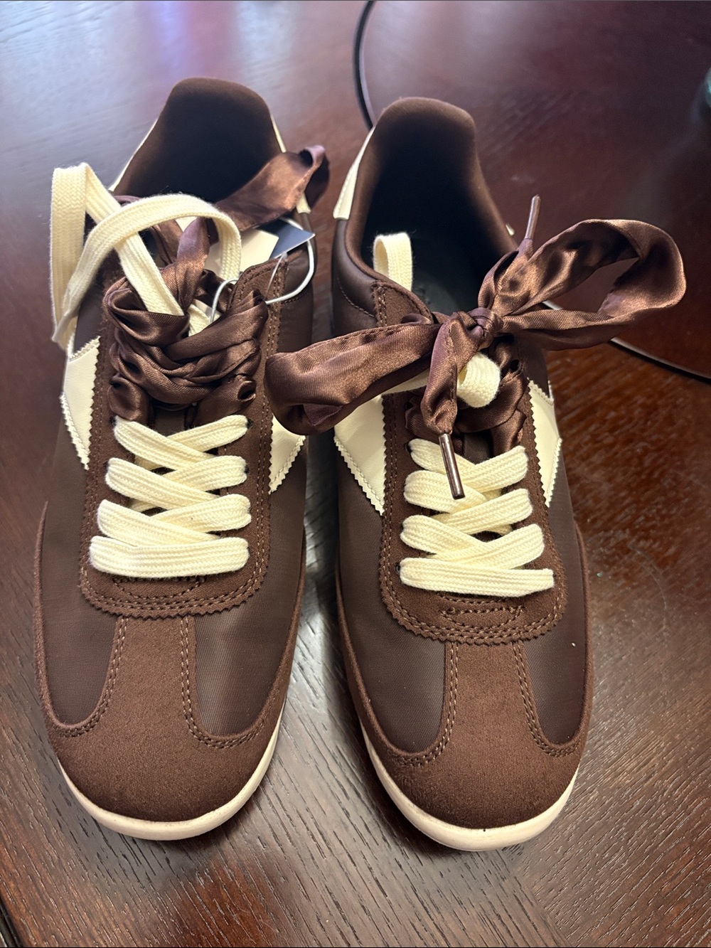 Universal Thread Brown Sneakers with Cream Accents